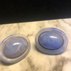 Women’s Vintage Blue Swirl Post Plastic Earrings